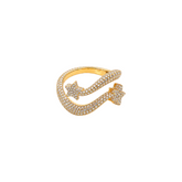 Twin Star Ring Pave