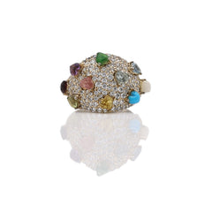 Sweetheart Dome Ring Multicolor Gemstone