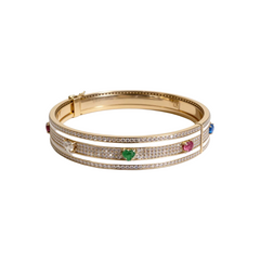 Love All Around Cigar Bangle (Pave Setting)