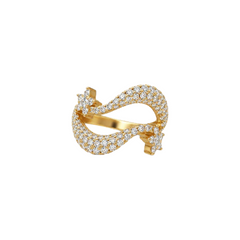 Twin Star Ring Pave