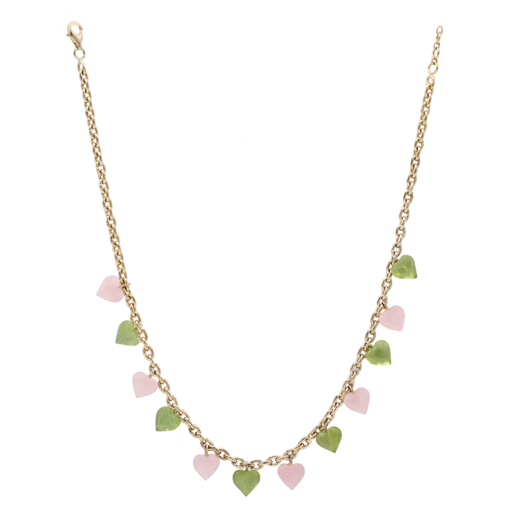 Heartstring (Pink Jadeite + Peridot)