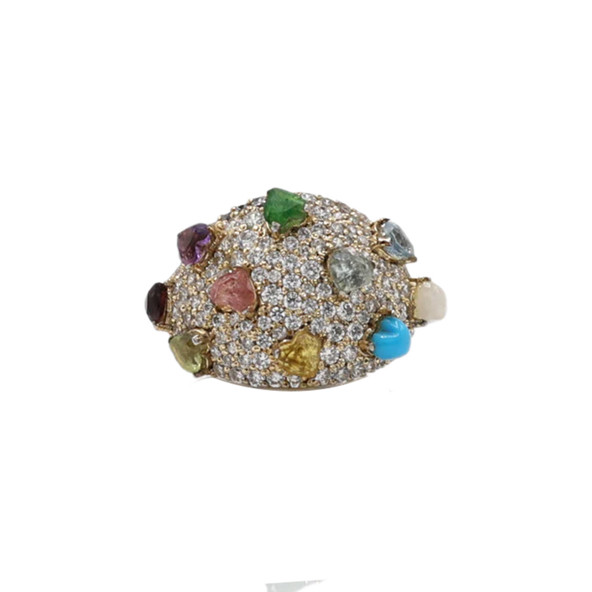 Sweetheart Dome Ring Multicolor Gemstone