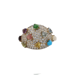 Sweetheart Dome Ring Multicolor Gemstone