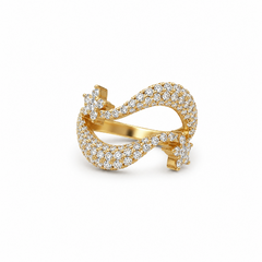 Twin Star Ring Pave