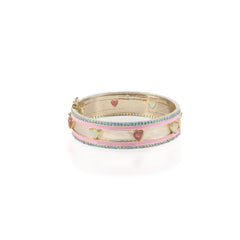 Love All Around Cigar Bangle (White Jade + Pink Jadeite)