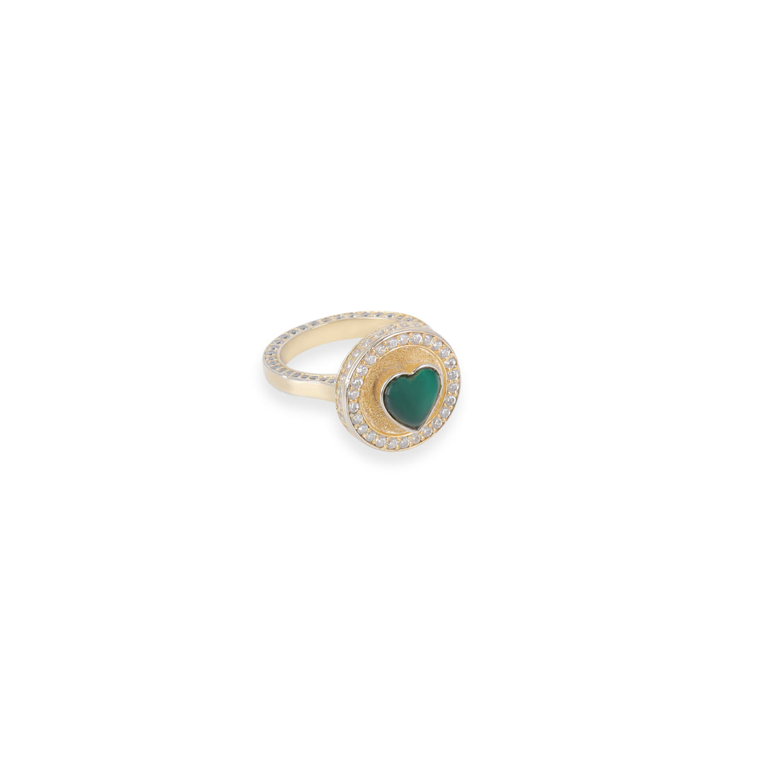 Malachite Heart Ring