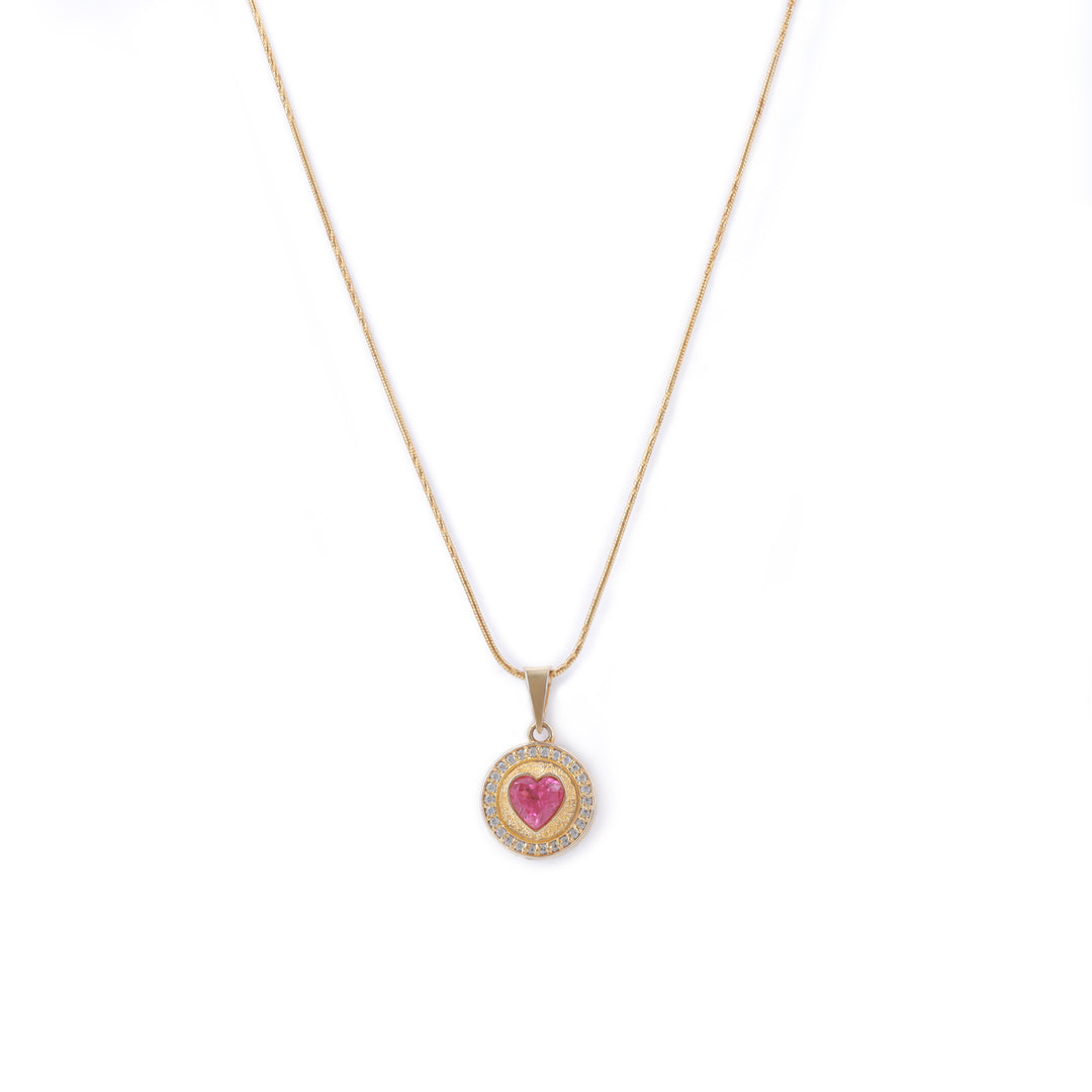 Pink Tourmaline Heart Pendant