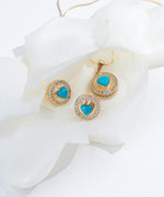 Load image into Gallery viewer, Turquoise Heart Earrings
