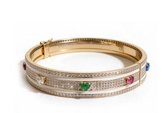 Love All Around Cigar Bangle (Pave Setting)